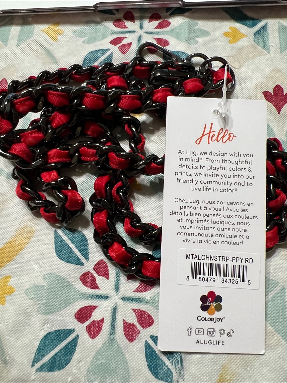 Lug Metal Chain Strap - Poppy Red